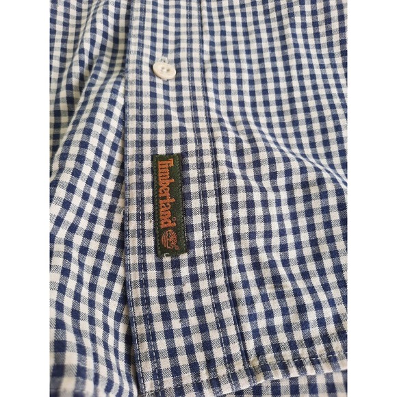 Timberland mens green check button front casual dress shirt with collar size M - Picture 3 of 13